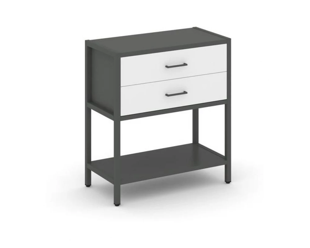 Односекционный стеллаж двухярусный с ящиками 810х400х879 Shelf System