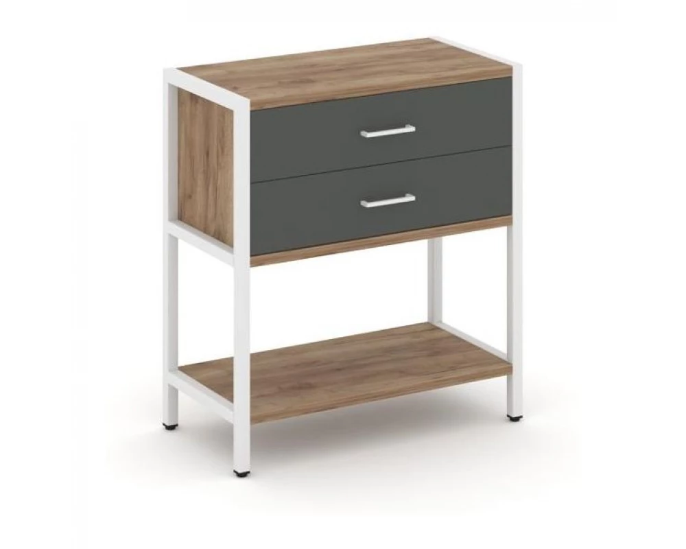 Односекционный стеллаж двухярусный с ящиками 810х400х879 Shelf System