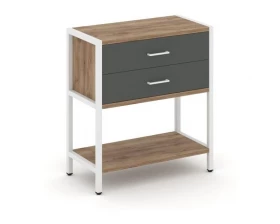 Односекционный стеллаж двухярусный с ящиками 810х400х879 Shelf System images