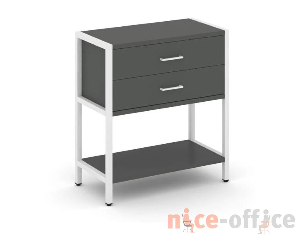 Односекционный стеллаж двухярусный с ящиками 810х400х879 Шелф Систем / Shelf System
