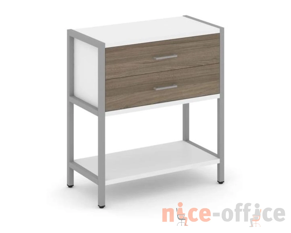 Односекционный стеллаж двухярусный с ящиками 810х400х879 Шелф Систем / Shelf System
