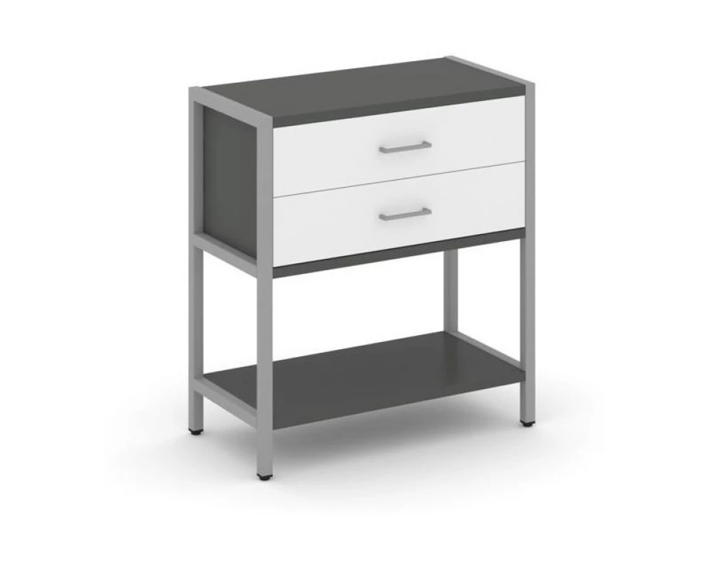 Односекционный стеллаж двухярусный с ящиками 810х400х879 Shelf System