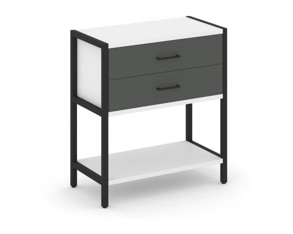 Односекционный стеллаж двухярусный с ящиками 810х400х879 Shelf System