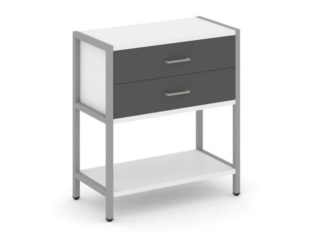 Односекционный стеллаж двухярусный с ящиками 810х400х879 Shelf System