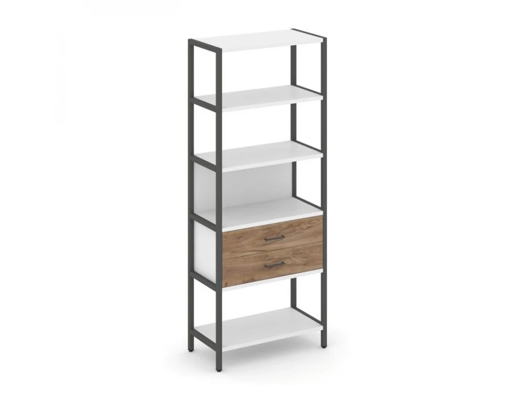 Односекционный стеллаж пятиярусный с ящиками 810х400х1980 Shelf System