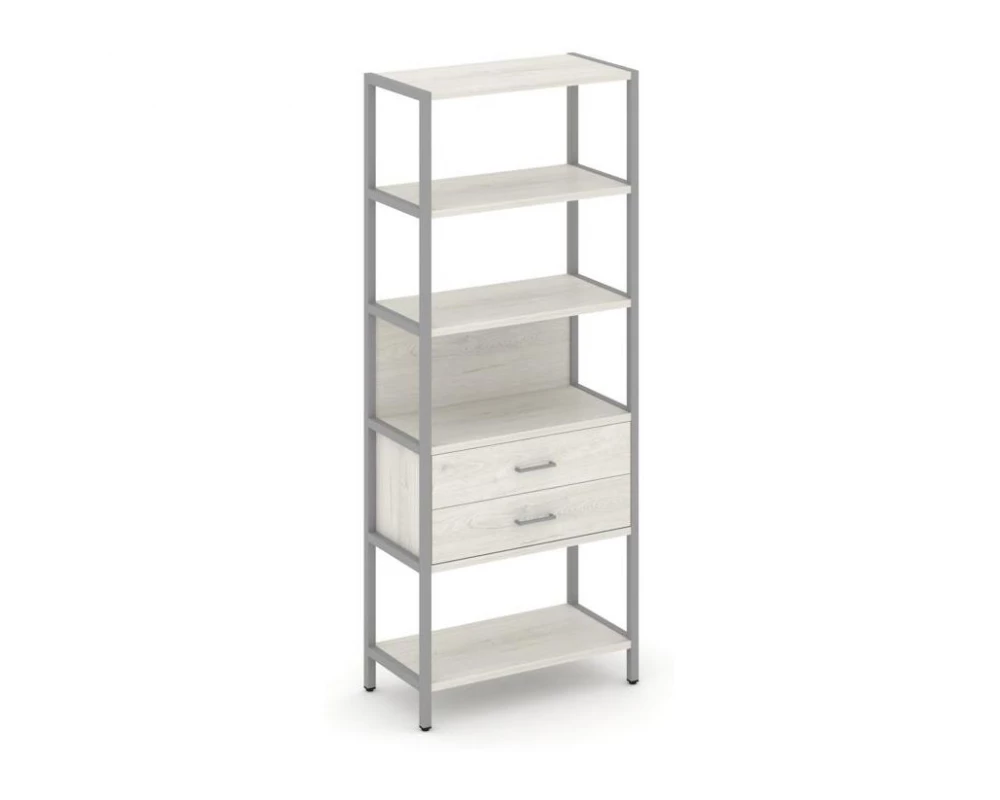 Односекционный стеллаж пятиярусный с ящиками 810х400х1980 Shelf System