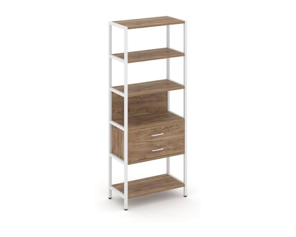 Односекционный стеллаж пятиярусный с ящиками 810х400х1980 Shelf System