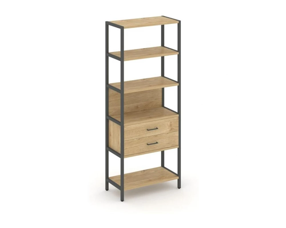 Односекционный стеллаж пятиярусный с ящиками 810х400х1980 Shelf System