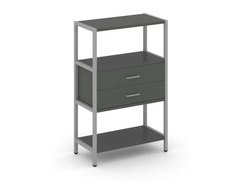 Односекционный стеллаж трехярусный с ящиками 810х400х1246 Шелф Систем / Shelf System