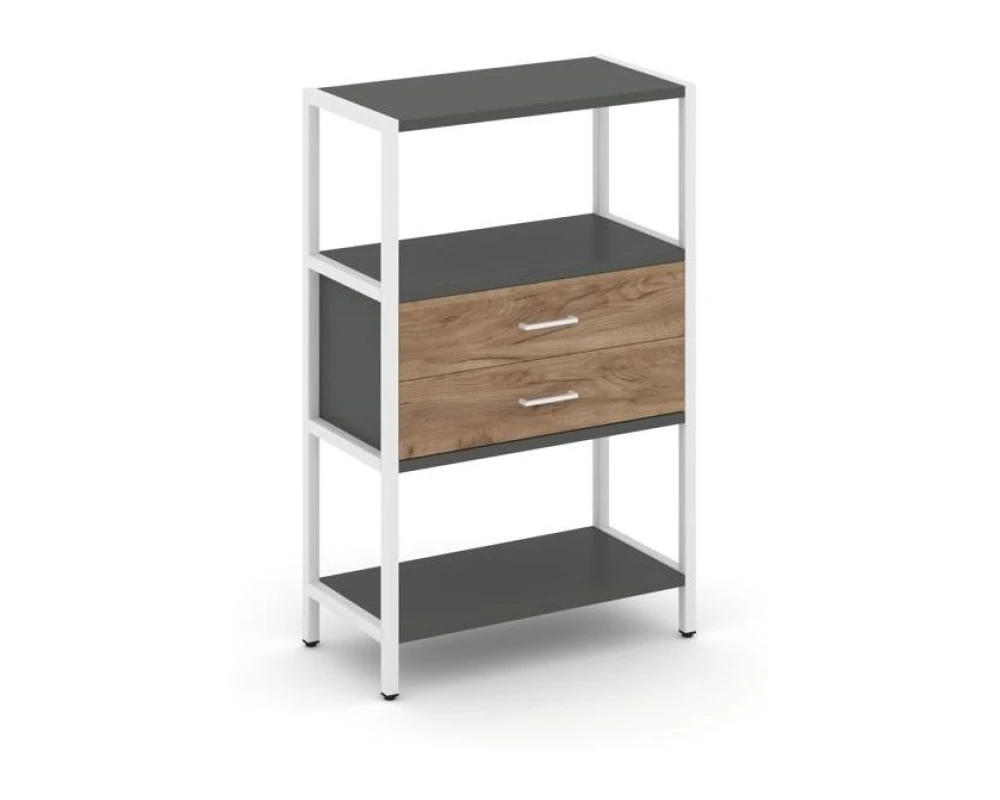 Односекционный стеллаж трехярусный с ящиками 810х400х1246 Шелф Систем / Shelf System
