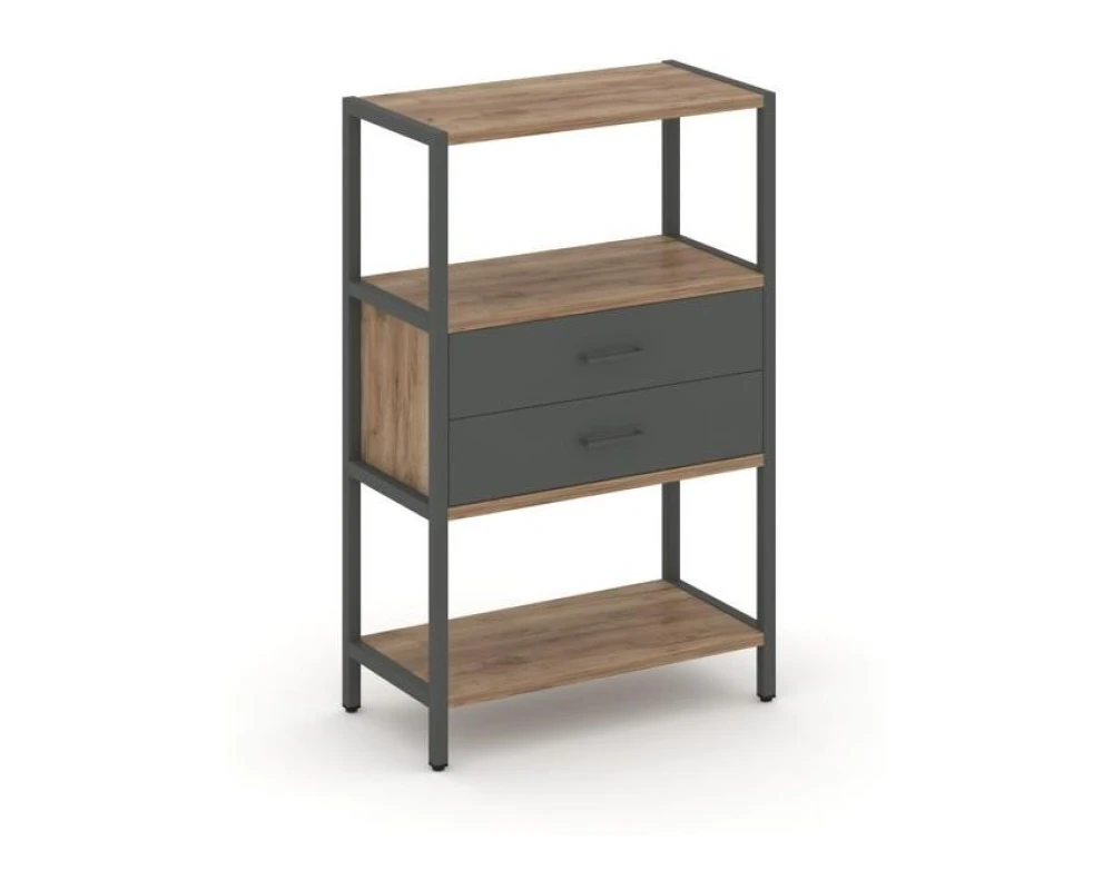 Односекционный стеллаж трехярусный с ящиками 810х400х1246 Шелф Систем / Shelf System