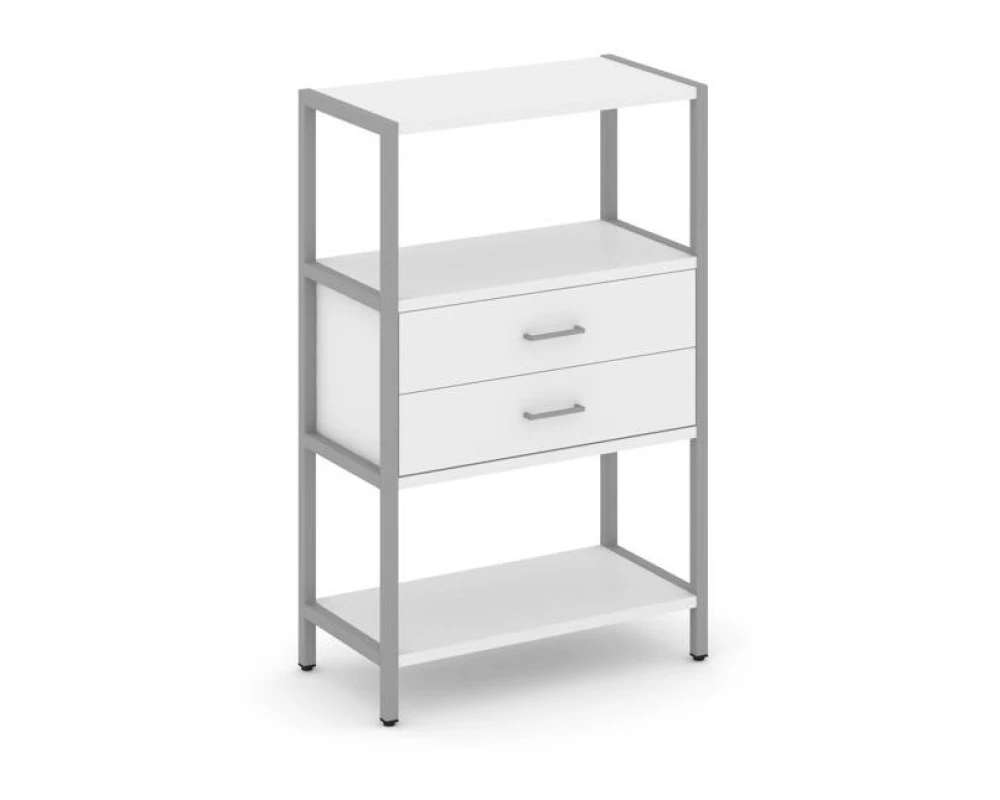 Односекционный стеллаж трехярусный с ящиками 810х400х1246 Шелф Систем / Shelf System