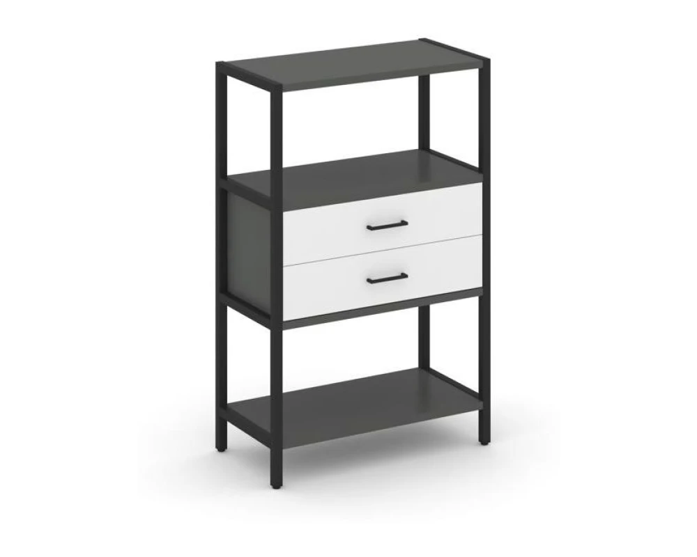 Односекционный стеллаж трехярусный с ящиками 810х400х1246 Шелф Систем / Shelf System
