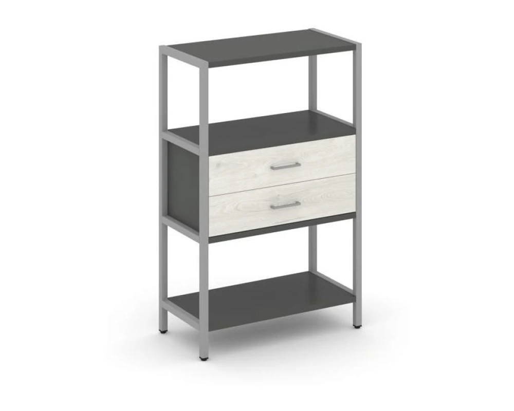 Односекционный стеллаж трехярусный с ящиками 810х400х1246 Шелф Систем / Shelf System