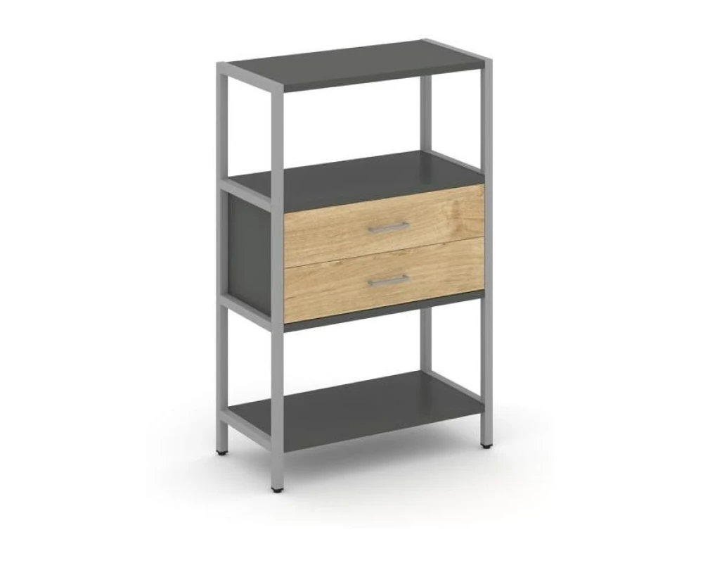 Односекционный стеллаж трехярусный с ящиками 810х400х1246 Шелф Систем / Shelf System