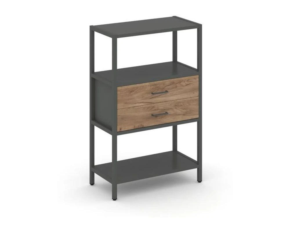 Односекционный стеллаж трехярусный с ящиками 810х400х1246 Шелф Систем / Shelf System