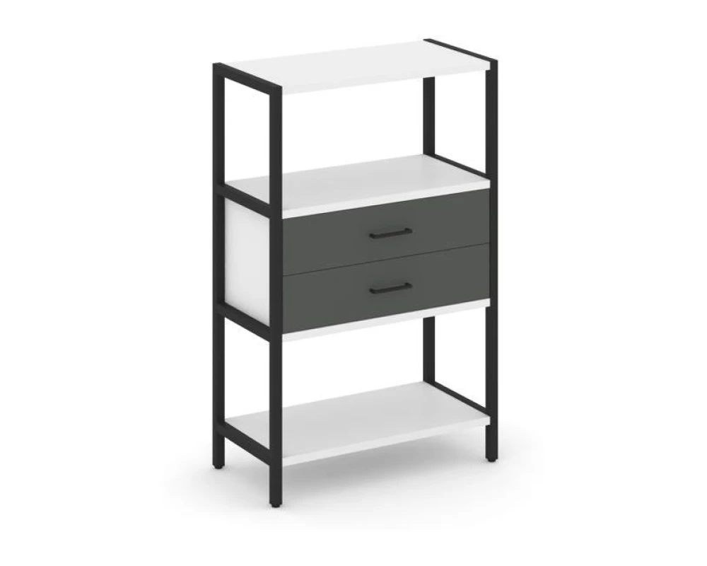 Односекционный стеллаж трехярусный с ящиками 810х400х1246 Шелф Систем / Shelf System