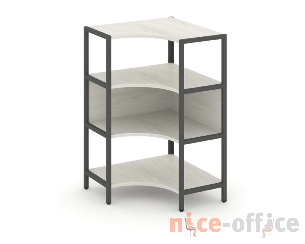 Односекционный угловой стеллаж трехярусный 810х810х1246 Шелф Систем / Shelf System