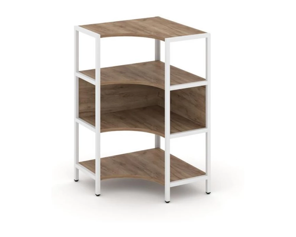 Односекционный угловой стеллаж трехярусный 810х810х1246 Shelf System