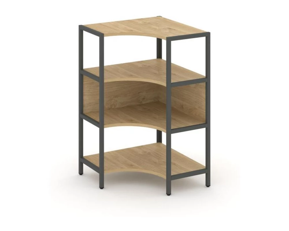 Односекционный угловой стеллаж трехярусный 810х810х1246 Shelf System