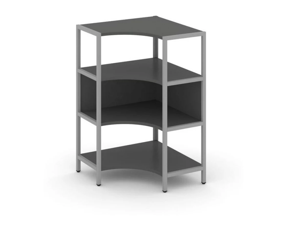 Односекционный угловой стеллаж трехярусный 810х810х1246 Shelf System