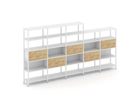 Пятисекционный стеллаж пятиярусный с ящиками 3930х400х1980 Shelf System images