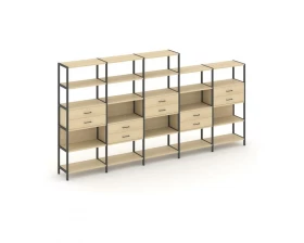 Пятисекционный стеллаж пятиярусный с ящиками 3930х400х1980 Shelf System images
