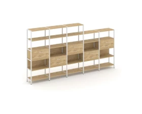 Пятисекционный стеллаж пятиярусный с ящиками 3930х400х1980 Shelf System images