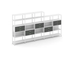 Пятисекционный стеллаж пятиярусный с ящиками 3930х400х1980 Shelf System images