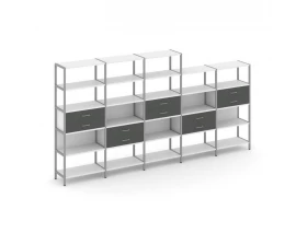 Пятисекционный стеллаж пятиярусный с ящиками 3930х400х1980 Shelf System images