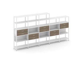 Пятисекционный стеллаж пятиярусный с ящиками 3930х400х1980 Shelf System images