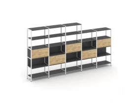 Пятисекционный стеллаж пятиярусный с ящиками 3930х400х1980 Shelf System images