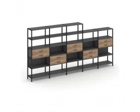 Пятисекционный стеллаж пятиярусный с ящиками 3930х400х1980 Shelf System images
