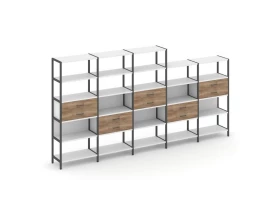 Пятисекционный стеллаж пятиярусный с ящиками 3930х400х1980 Shelf System images