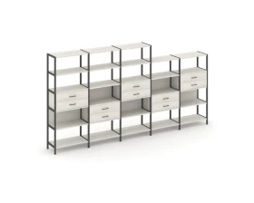 Пятисекционный стеллаж пятиярусный с ящиками 3930х400х1980 Shelf System images