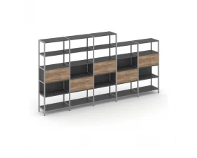 Пятисекционный стеллаж пятиярусный с ящиками 3930х400х1980 Shelf System images