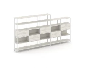 Пятисекционный стеллаж пятиярусный с ящиками 3930х400х1980 Shelf System images