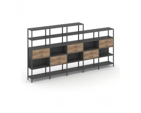 Пятисекционный стеллаж пятиярусный с ящиками 3930х400х1980 Shelf System images