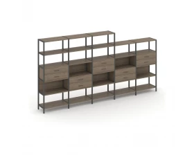 Пятисекционный стеллаж пятиярусный с ящиками 3930х400х1980 Shelf System images