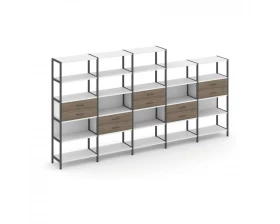 Пятисекционный стеллаж пятиярусный с ящиками 3930х400х1980 Shelf System images