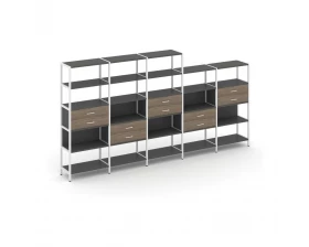 Пятисекционный стеллаж пятиярусный с ящиками 3930х400х1980 Shelf System images