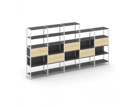 Пятисекционный стеллаж пятиярусный с ящиками 3930х400х1980 Shelf System images