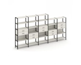 Пятисекционный стеллаж пятиярусный с ящиками 3930х400х1980 Shelf System images