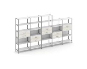 Пятисекционный стеллаж пятиярусный с ящиками 3930х400х1980 Shelf System images