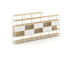 Пятисекционный стеллаж пятиярусный с ящиками 3930х400х1980 Shelf System images