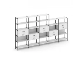 Пятисекционный стеллаж пятиярусный с ящиками 3930х400х1980 Shelf System images