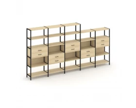 Пятисекционный стеллаж пятиярусный с ящиками 3930х400х1980 Shelf System images