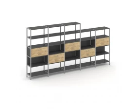 Пятисекционный стеллаж пятиярусный с ящиками 3930х400х1980 Shelf System images
