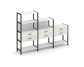 Трехсекционный стеллаж четырех/трех/двухярусный с ящиками 2730х400х1613 Шелф Систем / Shelf System images