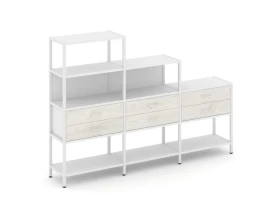 Трехсекционный стеллаж четырех/трех/двухярусный с ящиками 2730х400х1613 Шелф Систем / Shelf System images